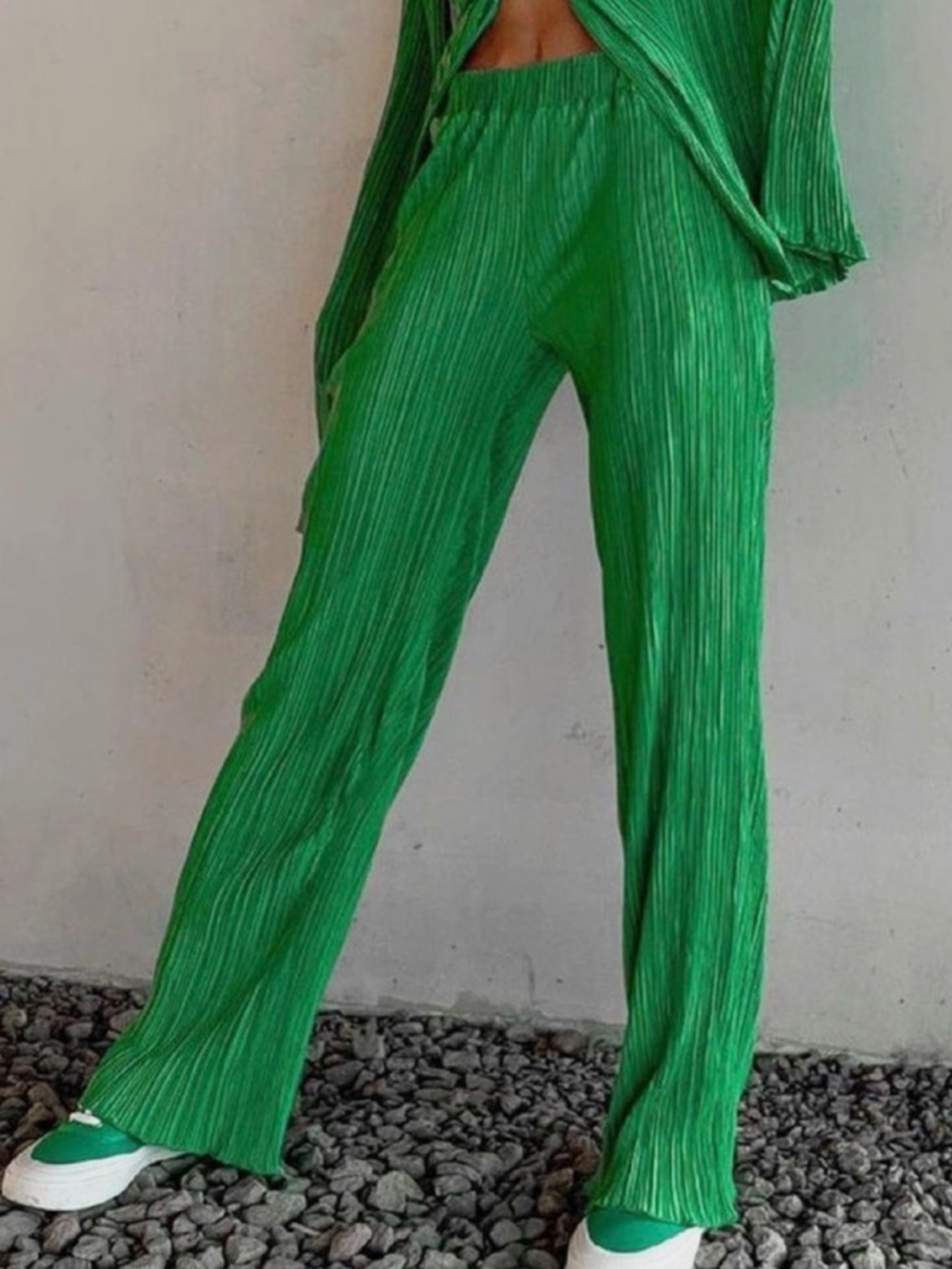 Zara Bright Green Textured Top
